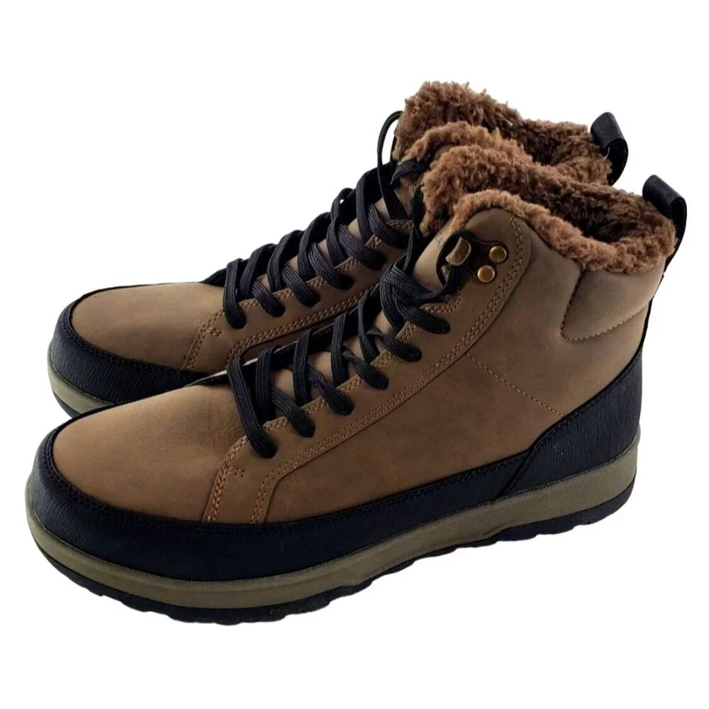 Weatherproof 13 Men Winter Boots Logjam Shearling Lace-up Outdoor Snow Shoes